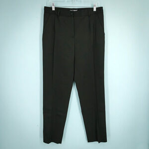 Dolce & Gabbana 46 Size 10 US Black Pleated Front Button Zip Ankle Length Pants
